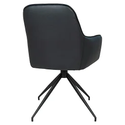 Chaise pivotante noire avec accoudoirs (lot de 2) SAVONE