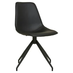 Chaise pivotante noire avec couture (lot de 2) AMSTERDAM