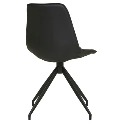Chaise pivotante noire avec couture (lot de 2) AMSTERDAM