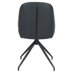 Chaise pivotante noire avec surpiqure décorative (lot de 2) BERLIN