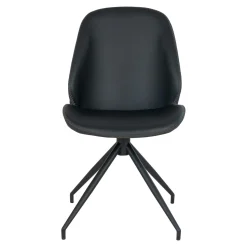 Chaise pivotante noire avec surpiqure décorative (lot de 2) BERLIN