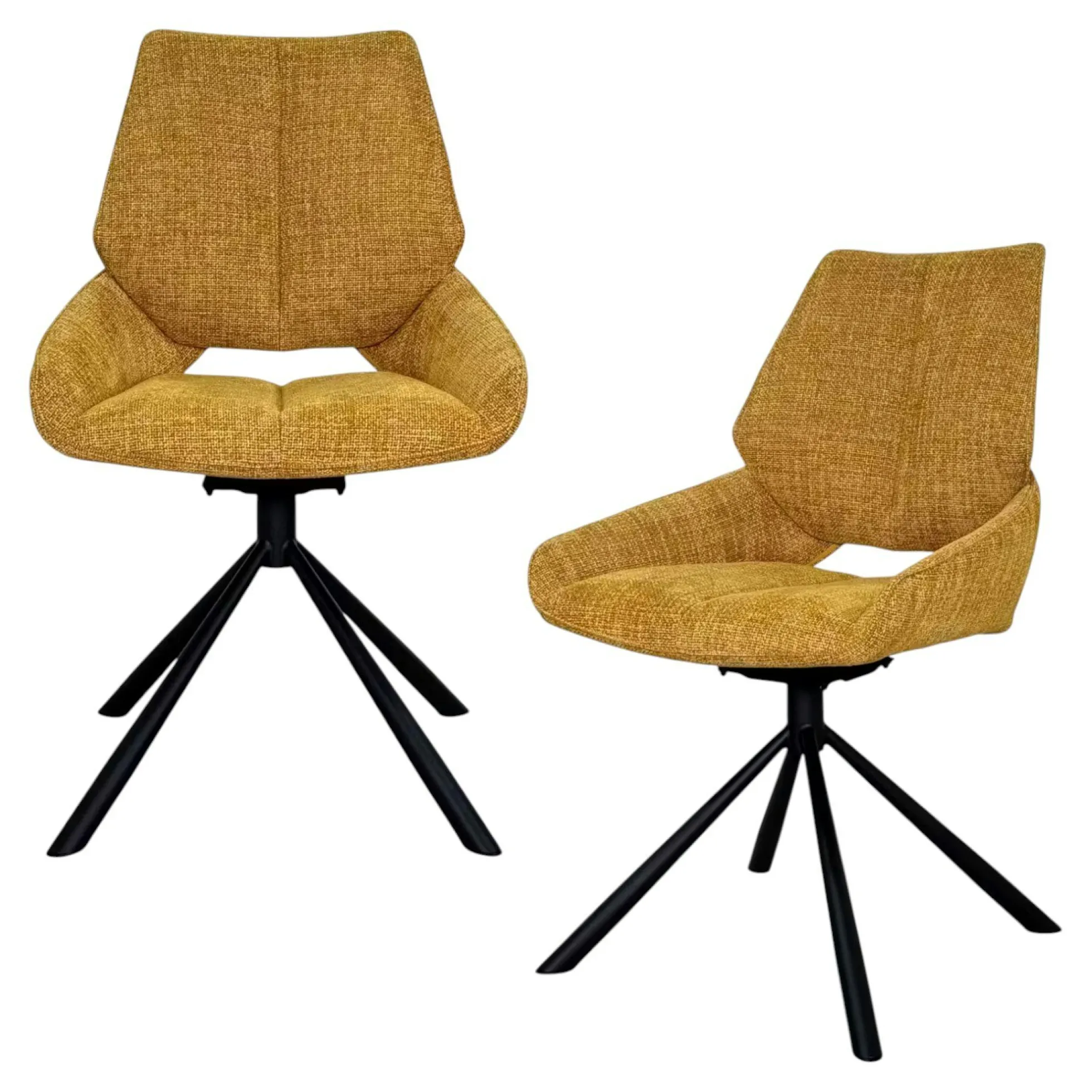 Chaise pivotante ocre assise baquet (lot de 2) LIGURIE