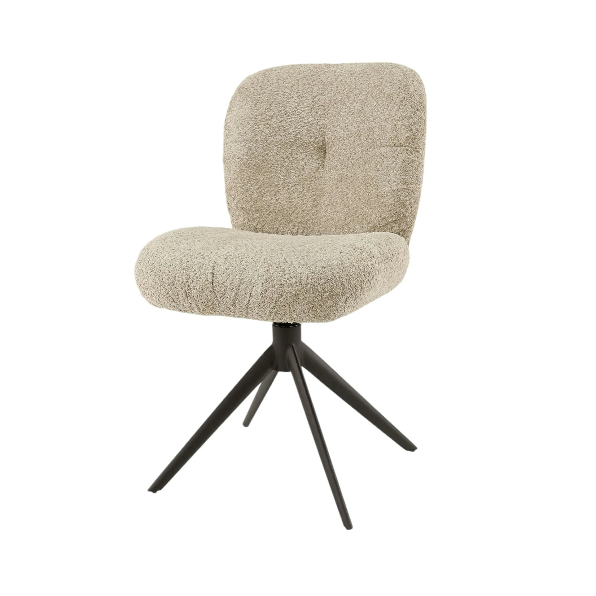 Chaise pivotante rembourrée en bouclette sable (lot de 2) GALWAY