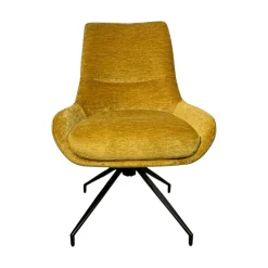 Chaise pivotante retro en velours moutarde (lot de 2) PALERME