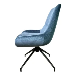 Chaise pivotante retro en velours bleu (lot de 2) PALERME