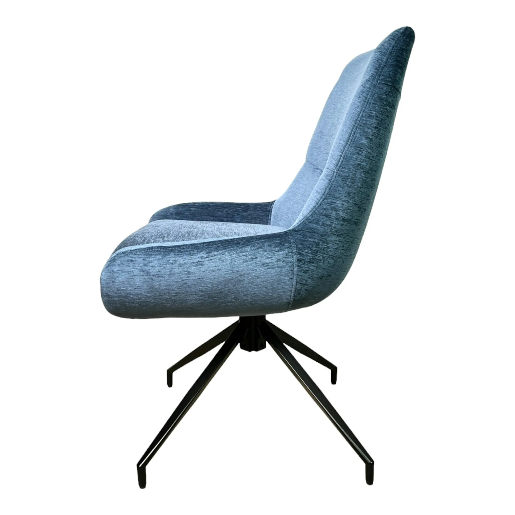 Chaise pivotante retro en velours bleu (lot de 2) PALERME
