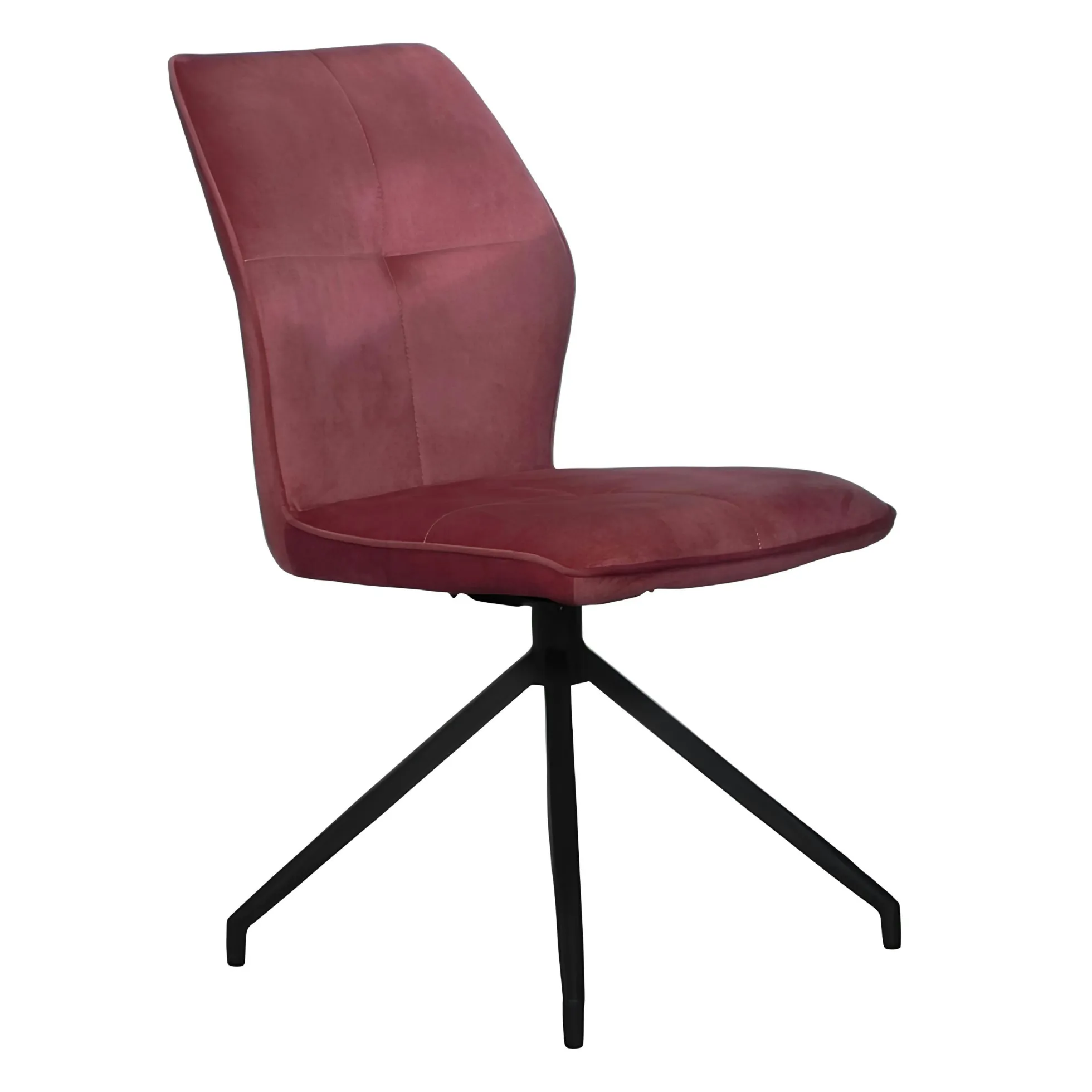 Chaise pivotante rose en velours patiné avec poignée (lot de 2) LOMBARDIE