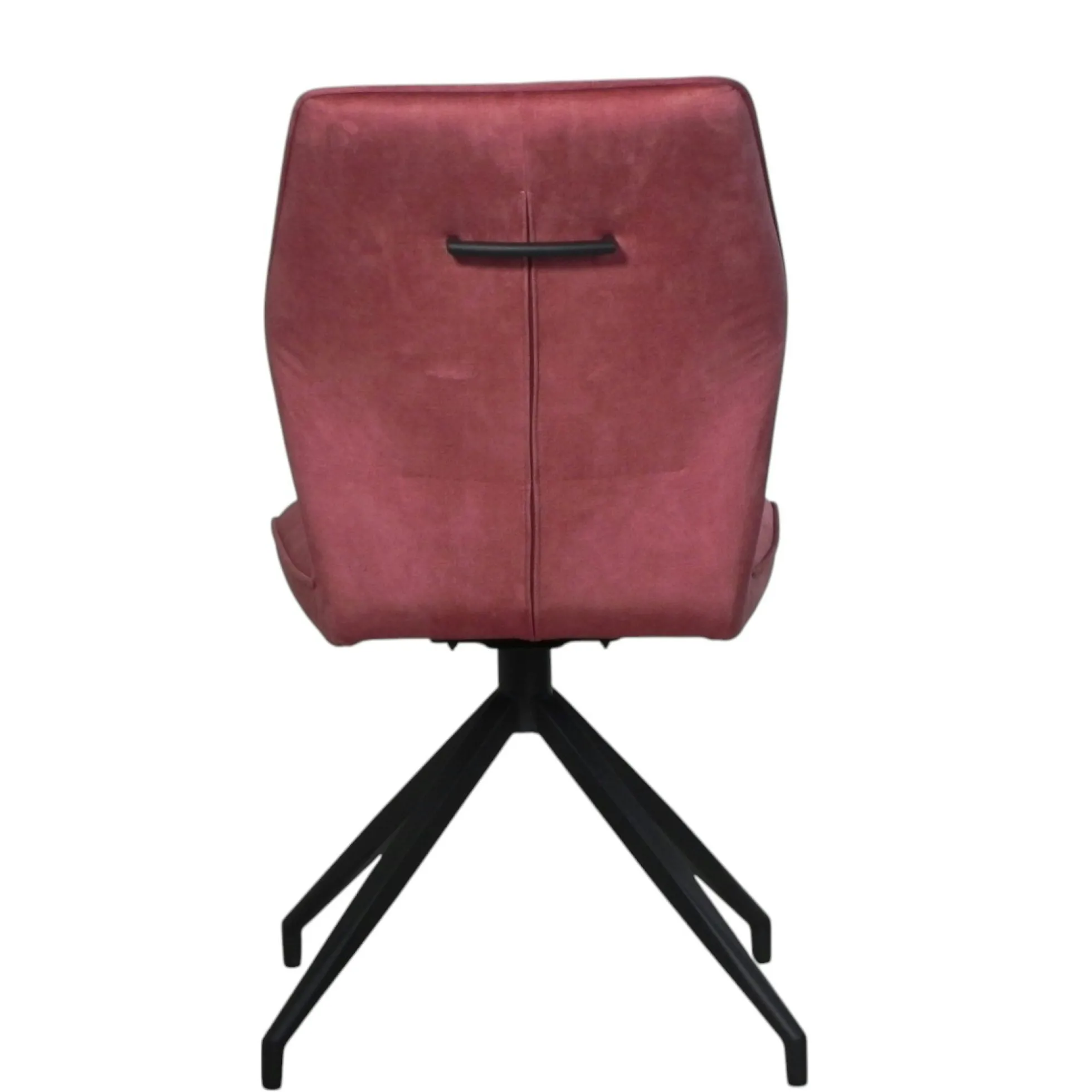 Chaise pivotante rose en velours patiné avec poignée (lot de 2) LOMBARDIE