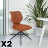 Chaise pivotante rouille dossier double (lot de 2) LIGURIE