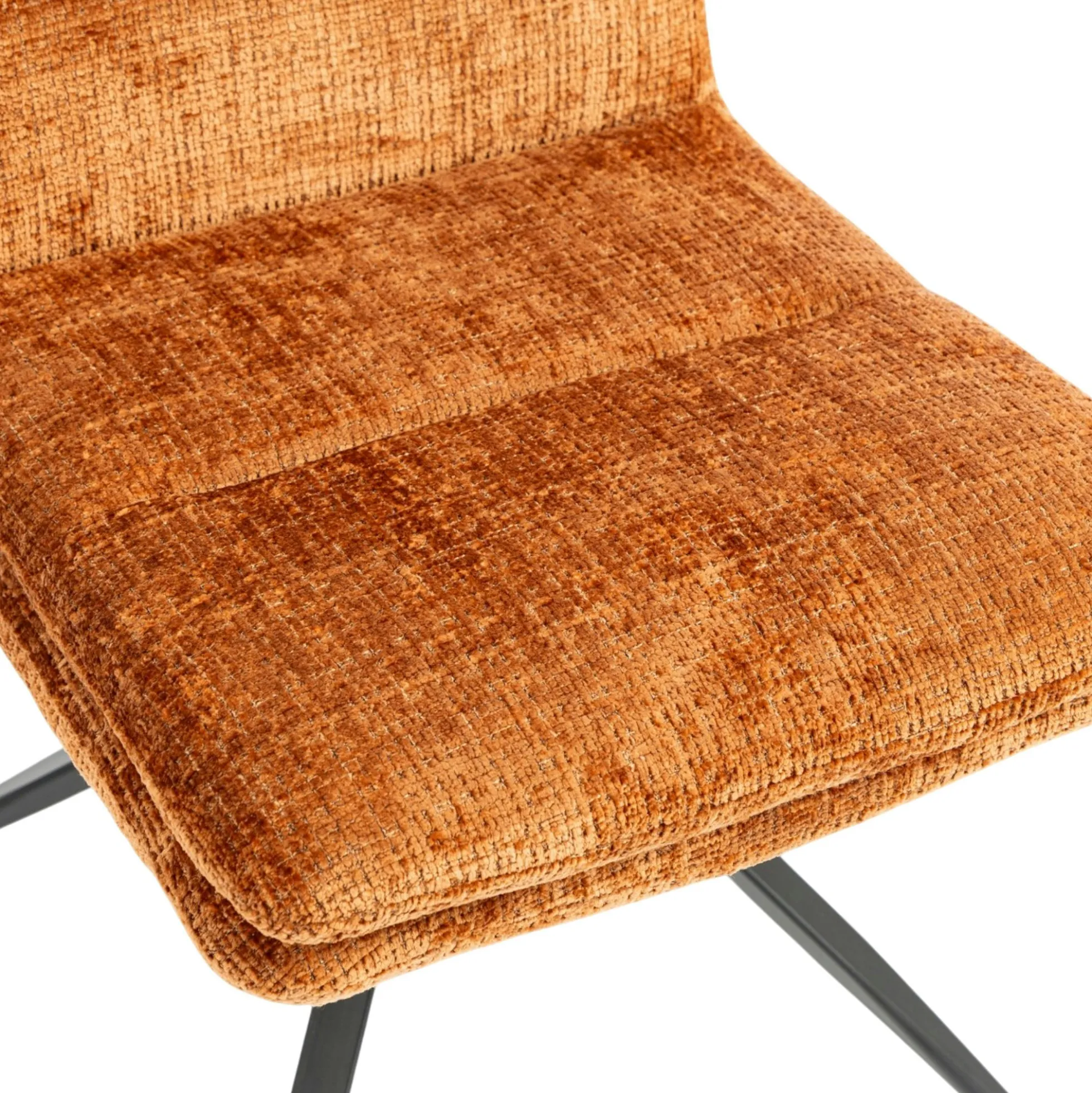 Chaise pivotante rouille en tissu doux texturé (x2) PALERME