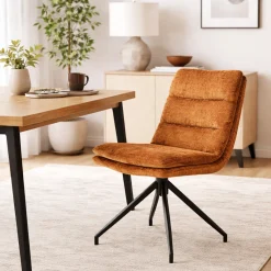 Chaise pivotante rouille en tissu doux texturé (x2) PALERME