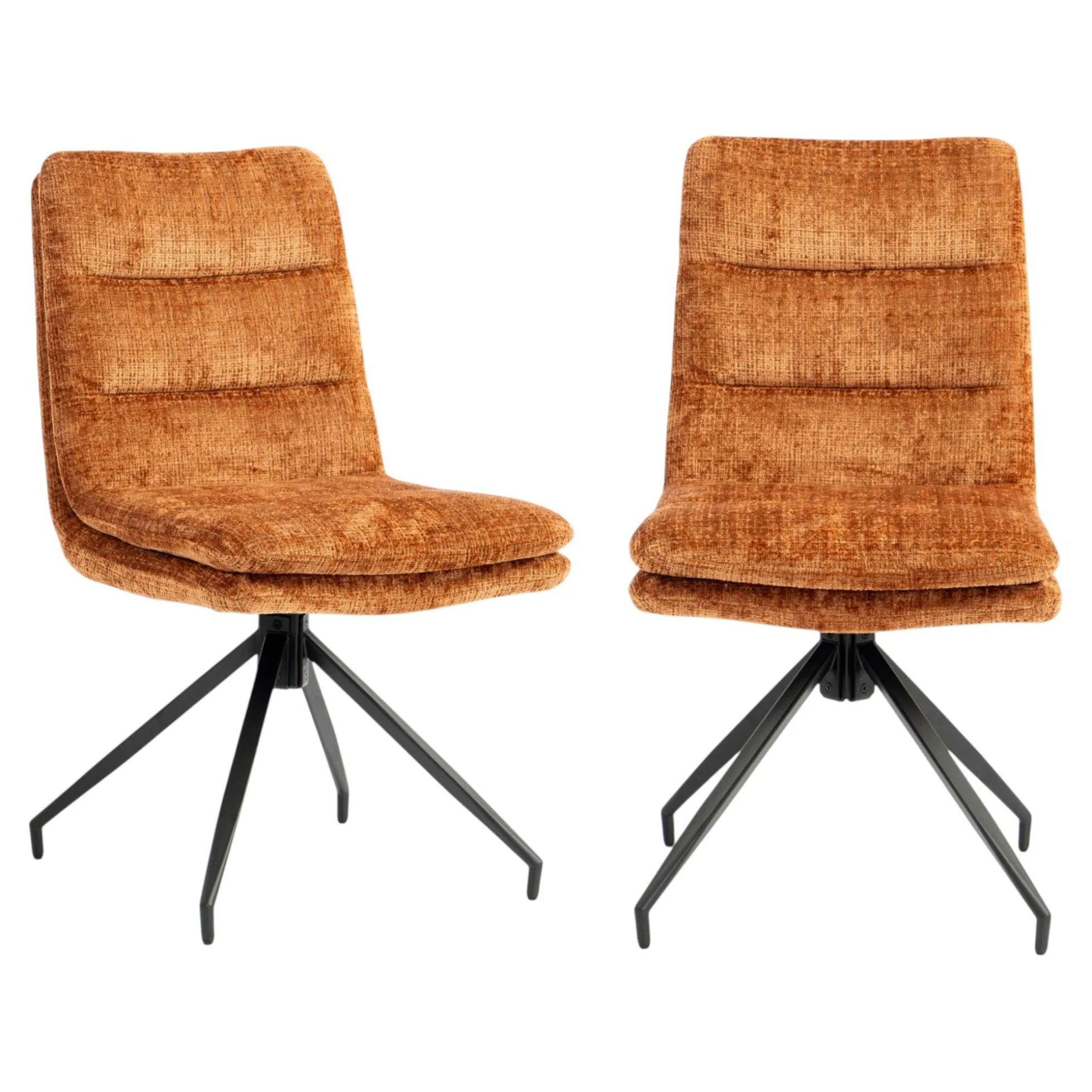 Chaise pivotante rouille en tissu doux texturé (x2) PALERME