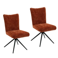 Chaise pivotante rouille en tissu texturé (x2) RIVANO