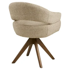 Chaise pivotante sable design avec pied chêne brun (lot de 2) MONTREUX