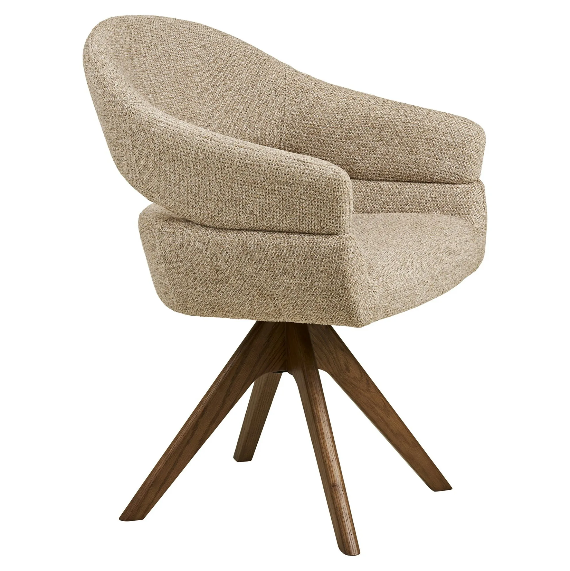 Chaise pivotante sable design avec pied chêne brun (lot de 2) MONTREUX