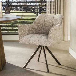 Chaise pivotante sable pied bronze (lot de 2) MELBOURNE