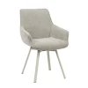 Chaise pivotante taupe à accoudoirs (lot de 2) CORTINA