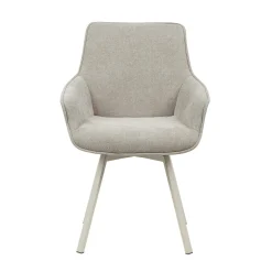 Chaise pivotante taupe à accoudoirs (lot de 2) CORTINA