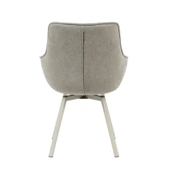 Chaise pivotante taupe à accoudoirs (lot de 2) CORTINA