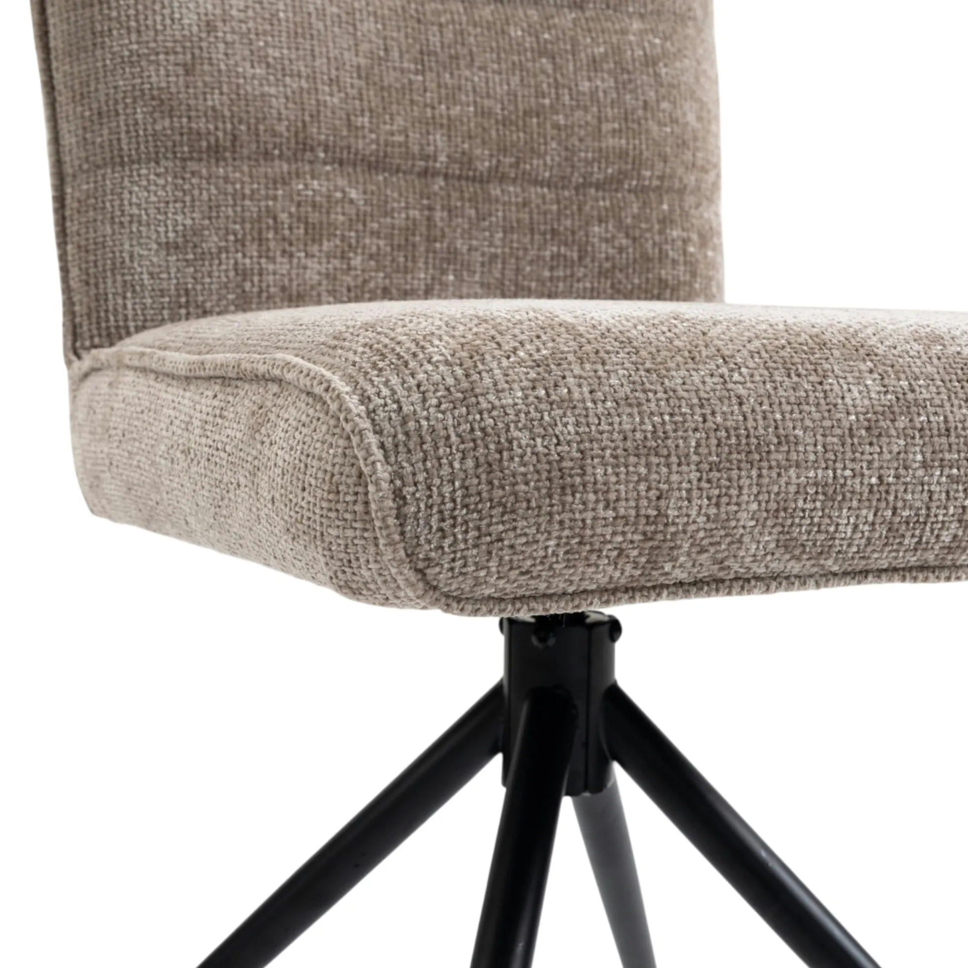 Chaise pivotante taupe en tissu texturé (x2) RIVANO