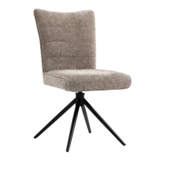 Chaise pivotante taupe en tissu texturé (x2) RIVANO