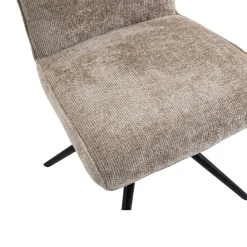 Chaise pivotante taupe en tissu texturé (x2) RIVANO