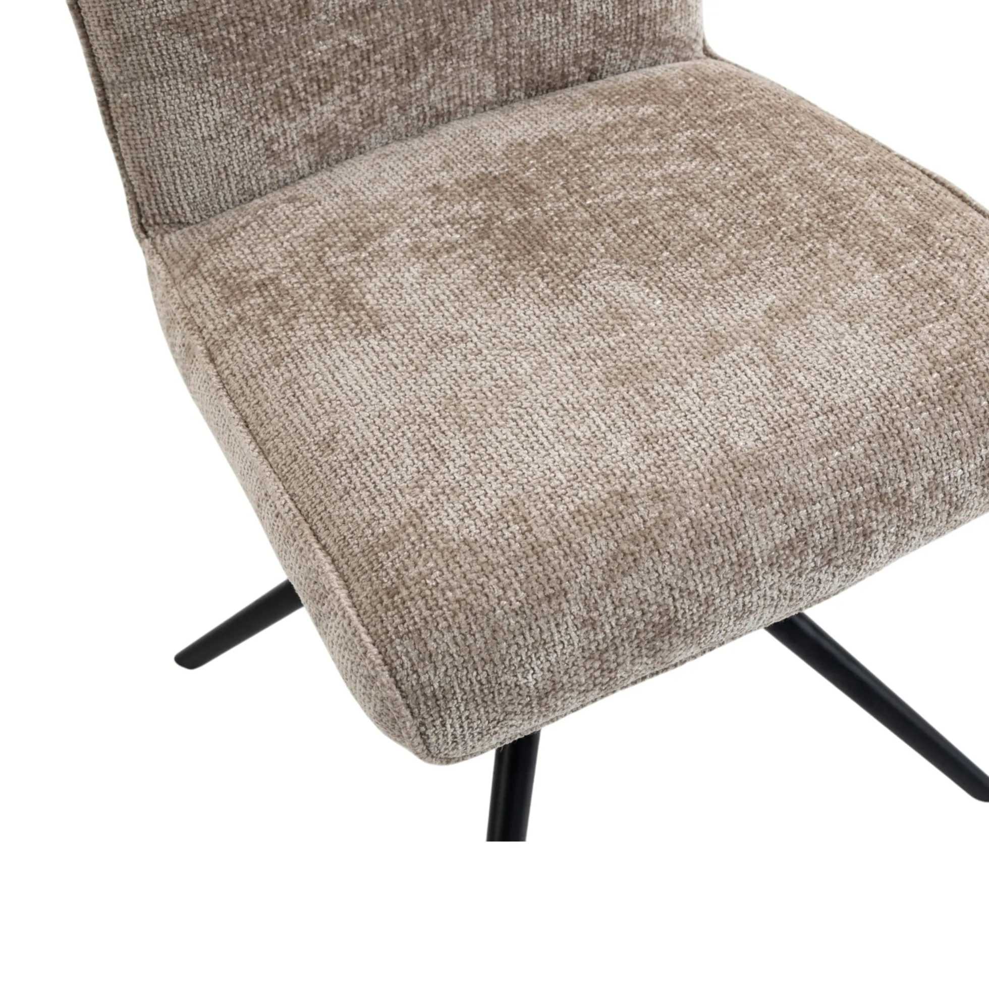 Chaise pivotante taupe en tissu texturé (x2) RIVANO