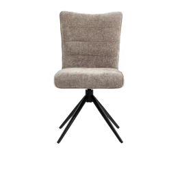 Chaise pivotante taupe en tissu texturé (x2) RIVANO