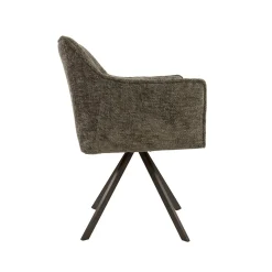 Chaise pivotante taupe pied bronze (lot de 2) MELBOURNE
