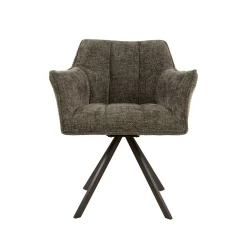 Chaise pivotante taupe pied bronze (lot de 2) MELBOURNE