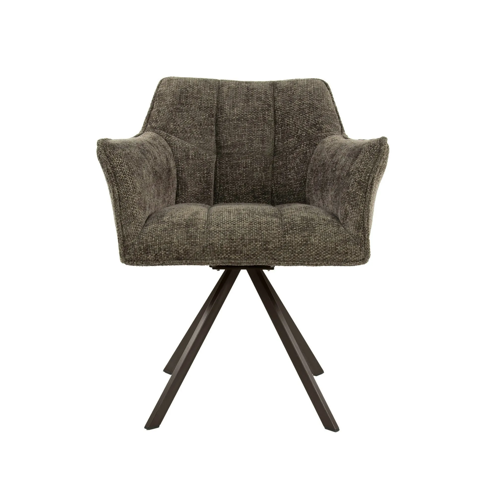 Chaise pivotante taupe pied bronze (lot de 2) MELBOURNE