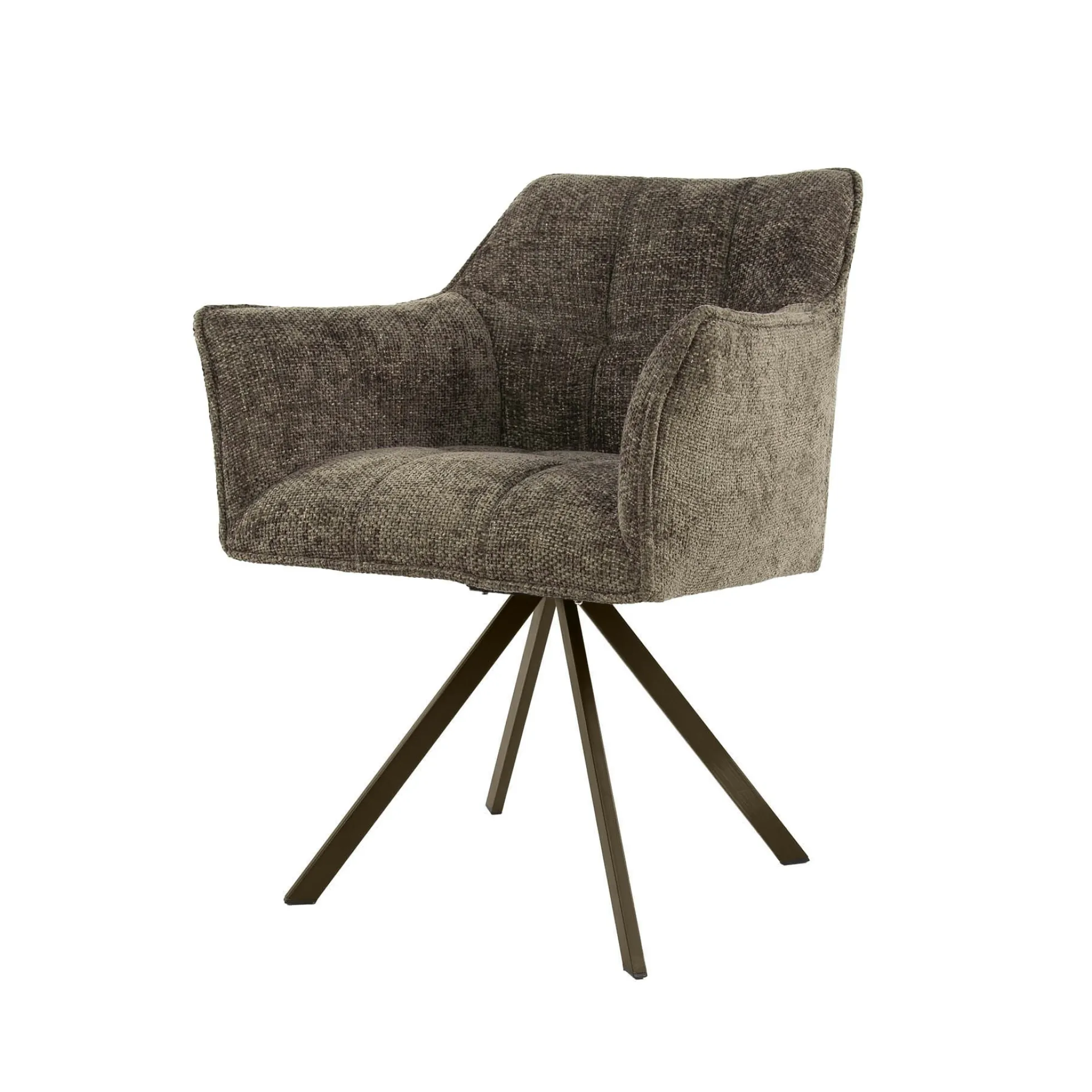 Chaise pivotante taupe pied bronze (lot de 2) MELBOURNE