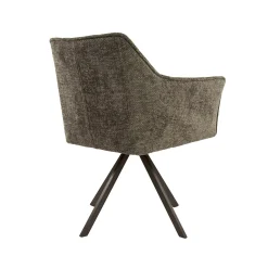 Chaise pivotante taupe pied bronze (lot de 2) MELBOURNE