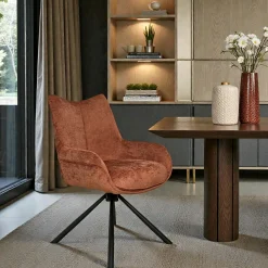 Chaise pivotante terracotta à accoudoirs (lot de 2) IENA