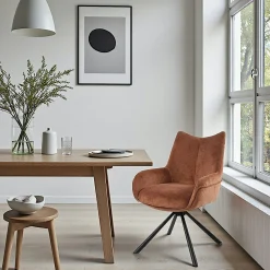 Chaise pivotante terracotta à accoudoirs (lot de 2) IENA