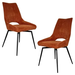 Chaise pivotante terracotta, dossier ouvert (lot de 2) LIGURIE
