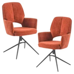 Chaise pivotante terracotta double coussinage (lot de 2) LIGURIE