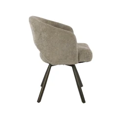 Chaise pivotante tissu doux sable pieds bronze (x2) CREEK