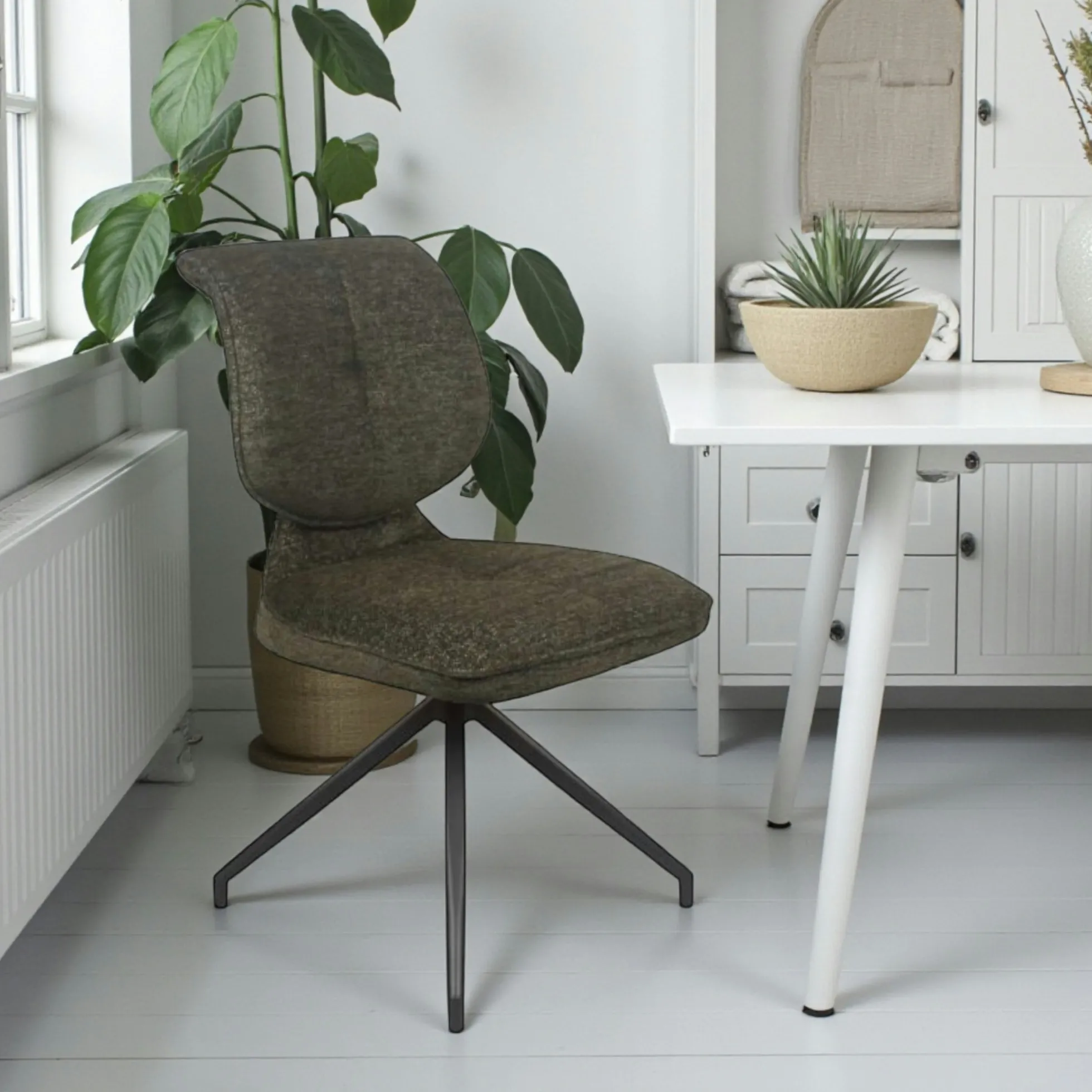 Chaise pivotante verte dossier double (lot de 2) LIGURIE
