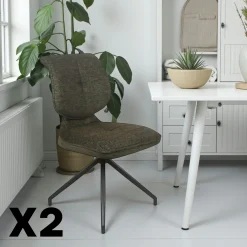 Chaise pivotante verte dossier double (lot de 2) LIGURIE