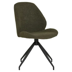 Chaise pivotante verte en tissu bouclette (lot de 2) BERLIN