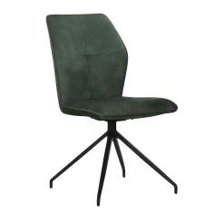 Chaise pivotante vert en velours patiné avec poignée (lot de 2) LOMBARDIE