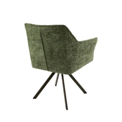Chaise pivotante verte pied bronze (lot de 2) MELBOURNE