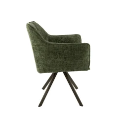 Chaise pivotante verte pied bronze (lot de 2) MELBOURNE