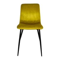 Chaise à rayures velours moutarde (lot de 2) MALANG