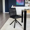 Chaise rotative tissu anthracite (lot de 2) IENA