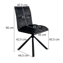 Chaise rotative tissu anthracite (lot de 2) IENA