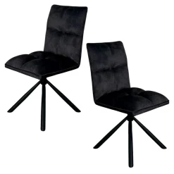 Chaise rotative tissu anthracite (lot de 2) IENA