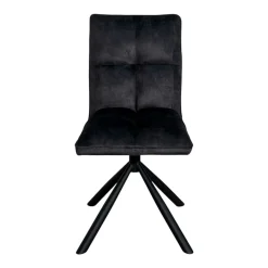 Chaise rotative tissu anthracite (lot de 2) IENA