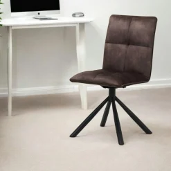 Chaise rotative tissu chocolat (lot de 2) IENA